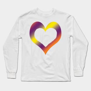 Heart Gradient with Heart Cutout Long Sleeve T-Shirt